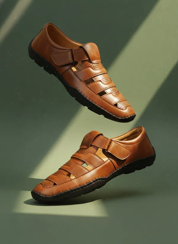 Tan_Synthetic_Leather_Sandal_For_Men