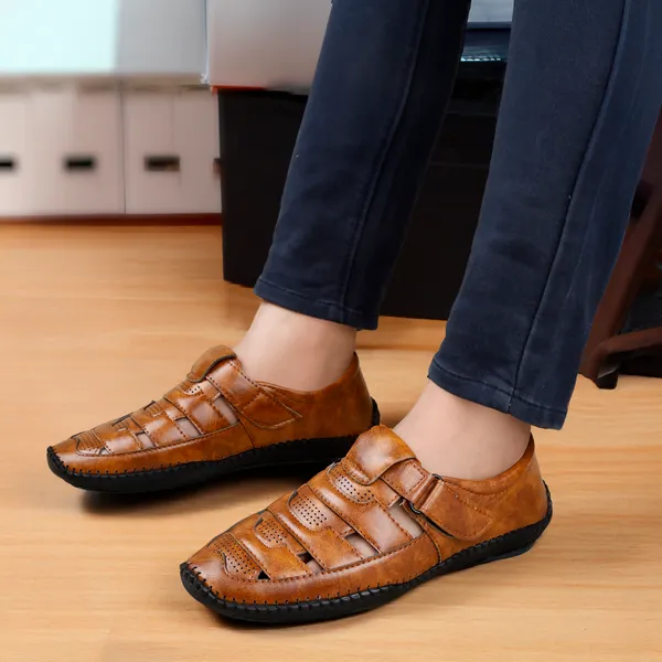 Tan_Synthetic_Leather_Sandal_For_Men