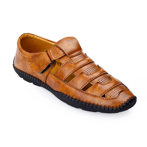 Tan_Synthetic_Leather_Sandal_For_Men