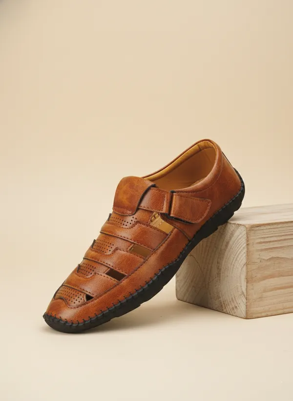 Tan_Synthetic_Leather_Sandal_For_Men