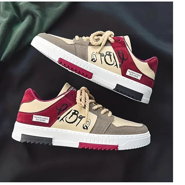 Red_Synthetic_Leather_Casual_Shoes_For_Men