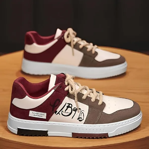Red_Synthetic_Leather_Casual_Shoes_For_Men