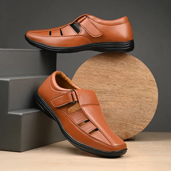 Tan_Synthetic_Leather_Sandal_For_Men