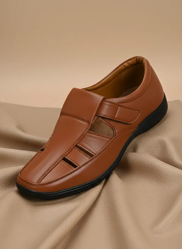Tan_Synthetic_Leather_Sandal_For_Men