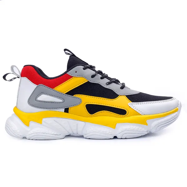 Yellow_Mesh_Sports_Shoes_For_Men