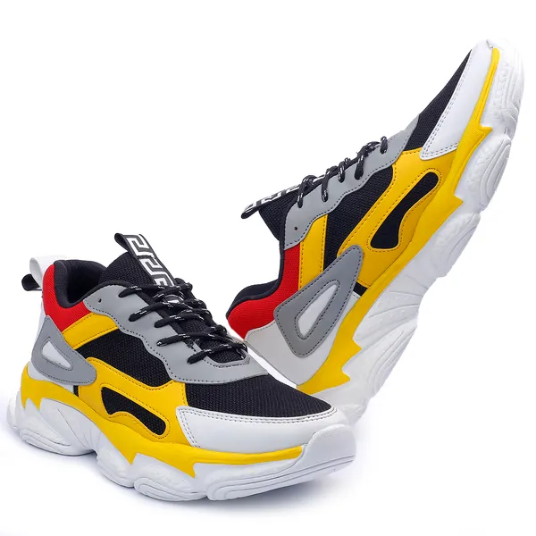 Yellow_Mesh_Sports_Shoes_For_Men