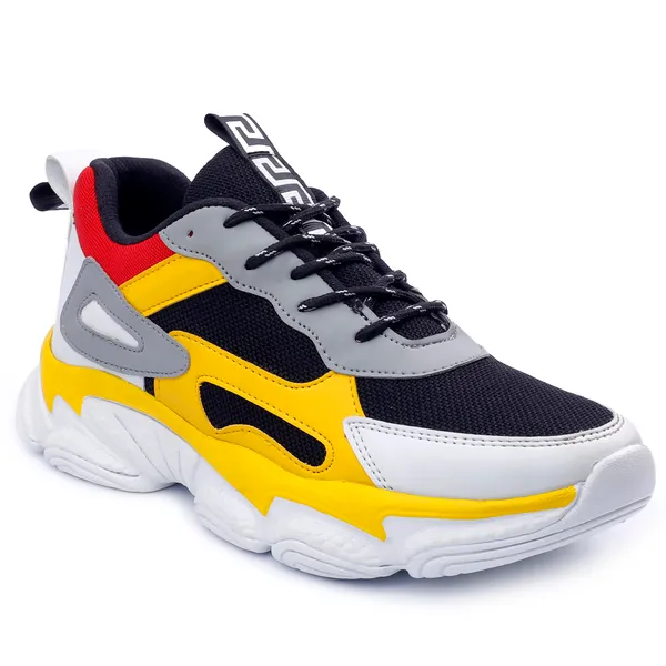 Yellow_Mesh_Sports_Shoes_For_Men