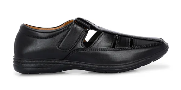 Black_Synthetic_Leather_Sandal_For_Men