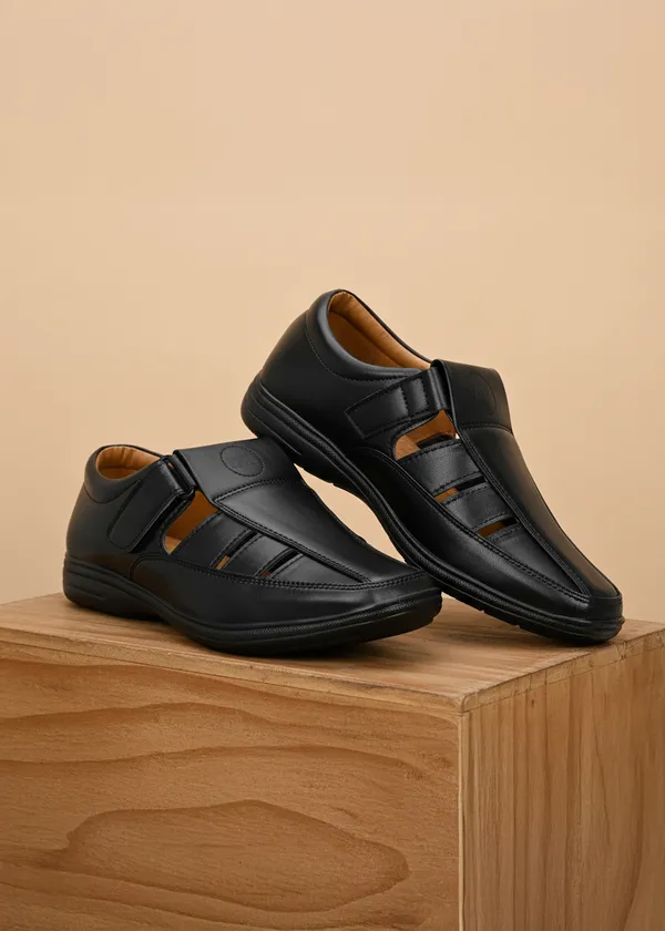 Black_Synthetic_Leather_Sandal_For_Men