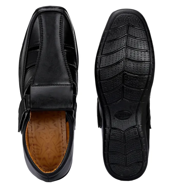 Black_Synthetic_Leather_Sandal_For_Men