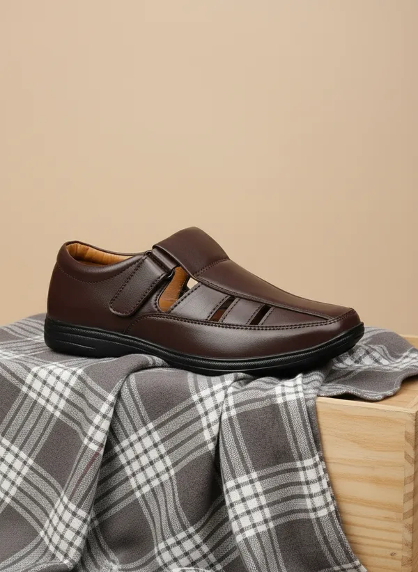 Brown_Synthetic_Leather_Sandal_For_Men