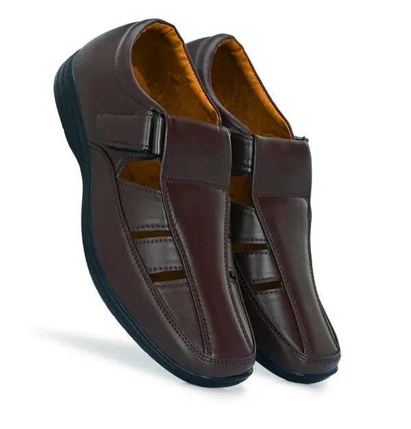 Brown_Synthetic_Leather_Sandal_For_Men