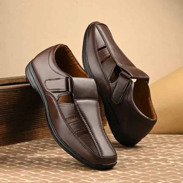 Brown_Synthetic_Leather_Sandal_For_Men