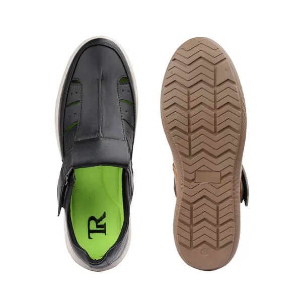 Black_Synthetic_Leather_Sandal_For_Men