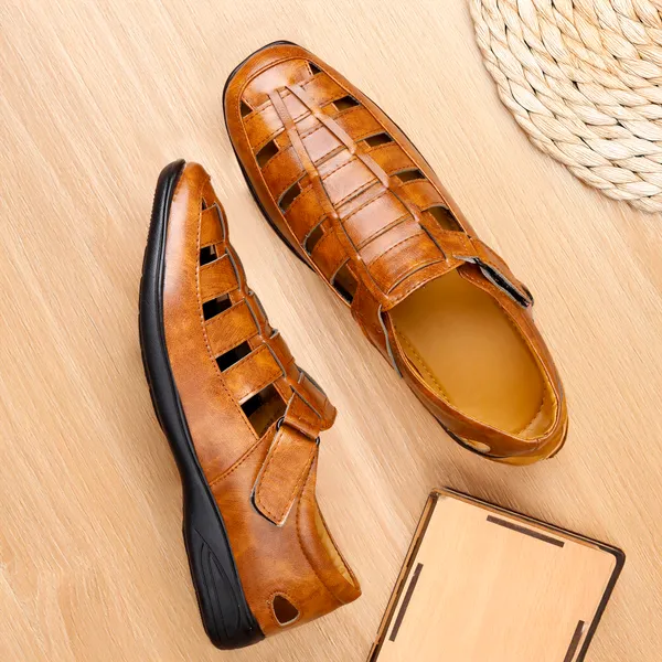 Tan_Synthetic_Leather_Sandal_For_Men