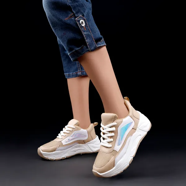 Cream_Synthetic_Leather_Casual_Shoes_For_Men