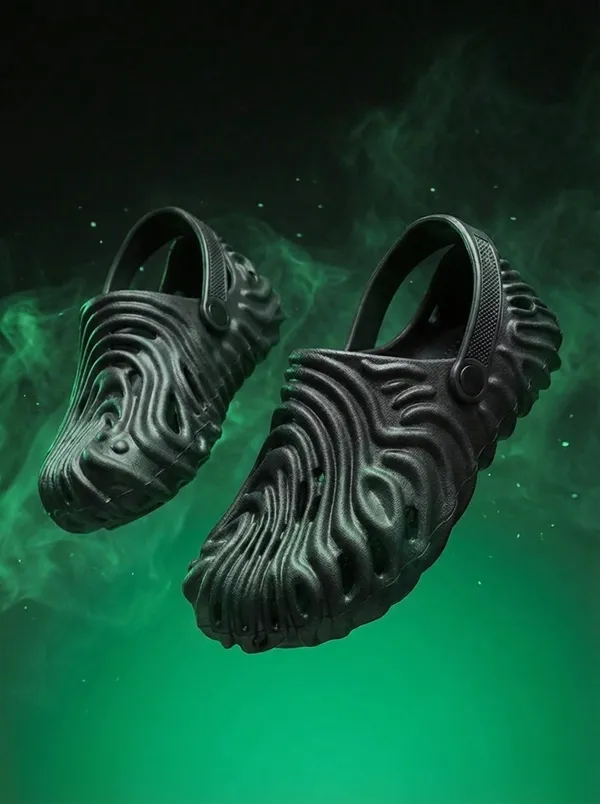 Black_Synthetic_Leather_Crocs_For_Men