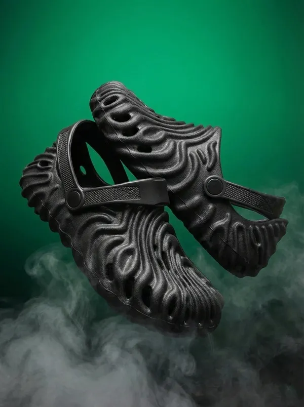 Black_Synthetic_Leather_Crocs_For_Men