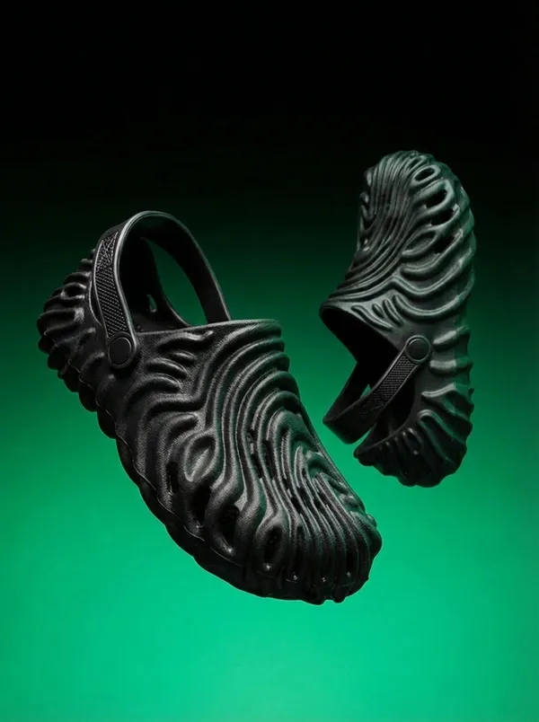 Black_Synthetic_Leather_Crocs_For_Men