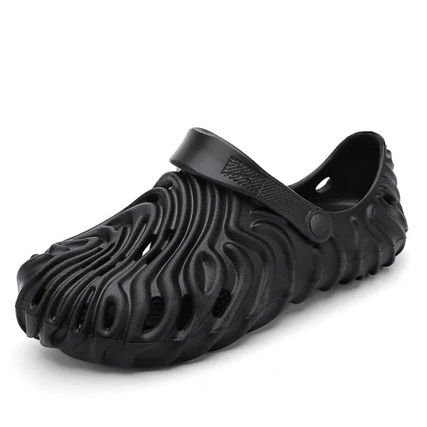 Black_Synthetic_Leather_Crocs_For_Men