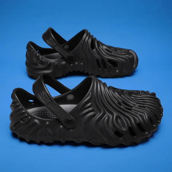 Black_Synthetic_Leather_Crocs_For_Men