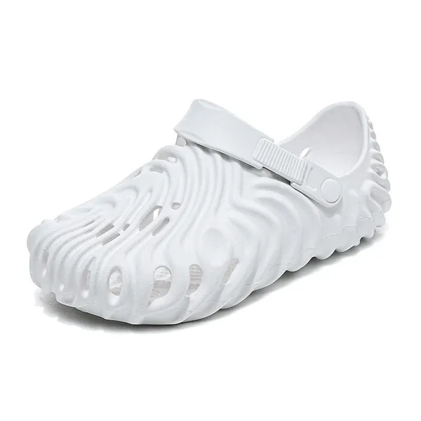 White_Synthetic_Leather_Crocs_For_Men