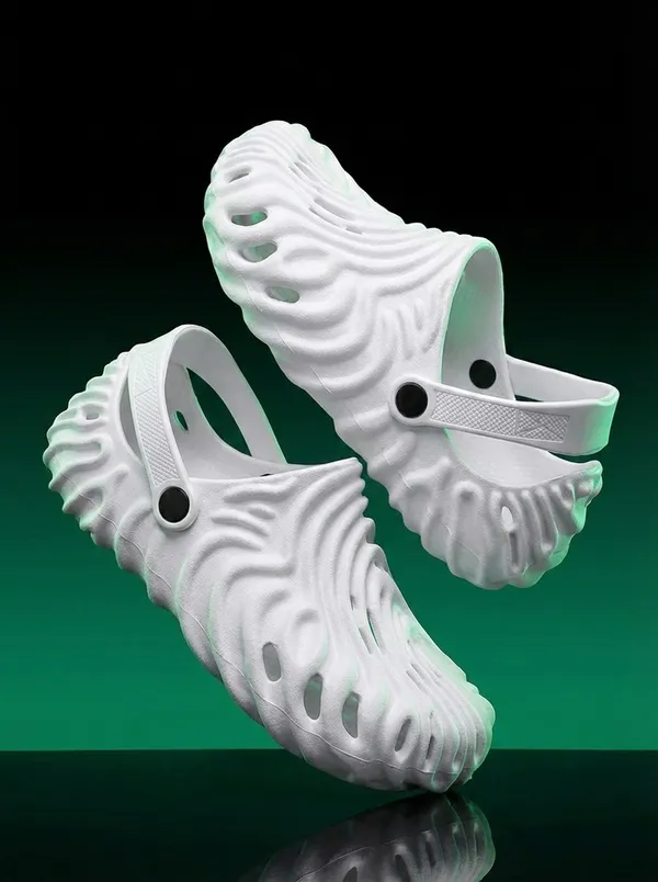 White_Synthetic_Leather_Crocs_For_Men