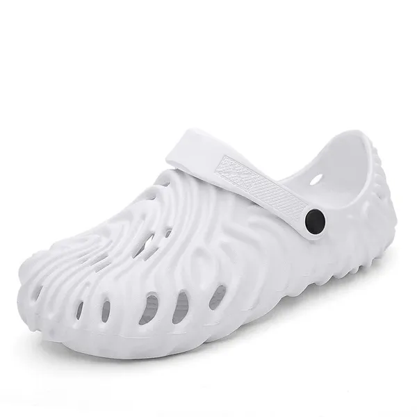 White_Synthetic_Leather_Crocs_For_Men