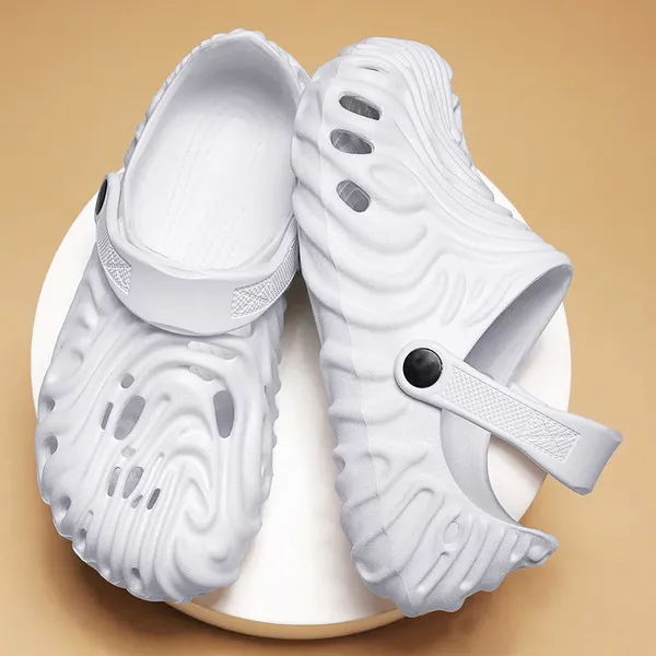 White_Synthetic_Leather_Crocs_For_Men
