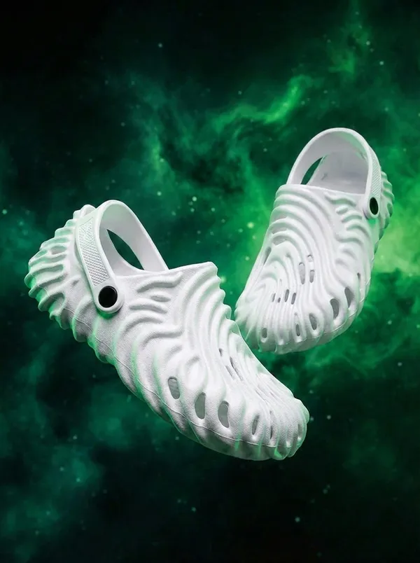 White_Synthetic_Leather_Crocs_For_Men