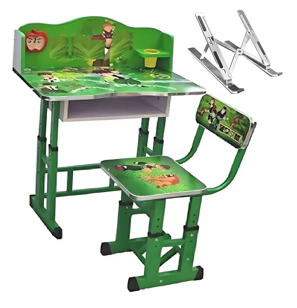 Mlu_Kids_Study_Table_And_Chair_Set_Height_Adjustable_Wooden_Baby_Desk_With_Aluminium_Laptop_Stand