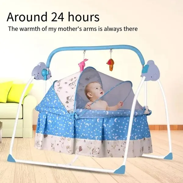 Mlu_Baby_Swing_Crib_Cradle_Cot_And_Stroller_Red_U