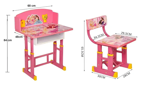 Mlu_Unique_Kids_Study_Table_And_Chair_Set_Pink_Indian_Design