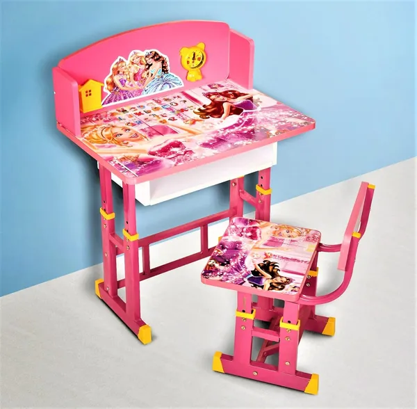 Mlu_Unique_Kids_Study_Table_And_Chair_Set_Pink_Indian_Design