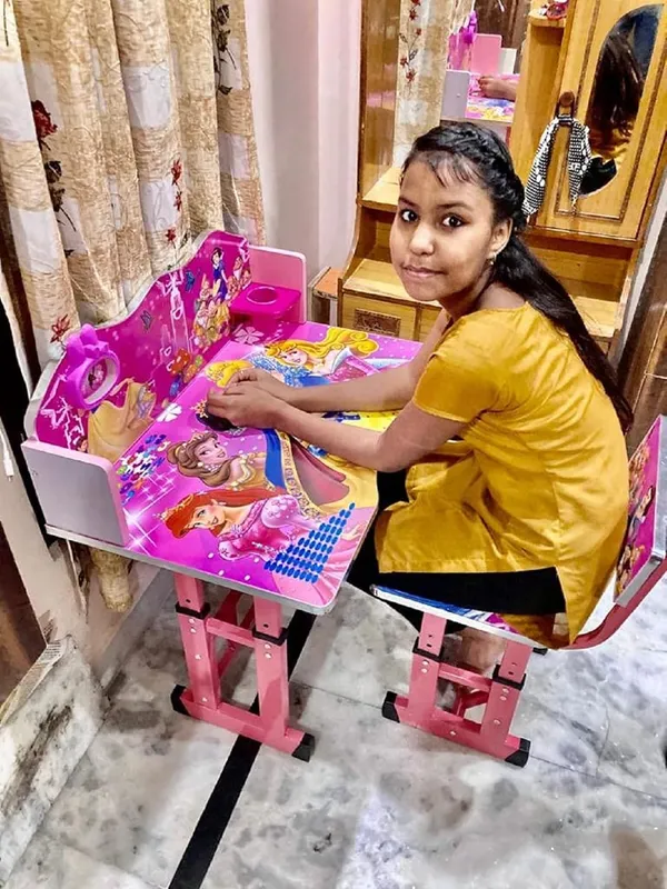 Mlu_Kids_Study_Table_And_Chair_Set_Height_Adjustable_Pink_Mdf_Multifunctional_Baby_Desk_Chair