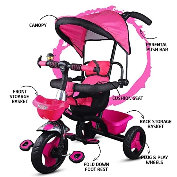 Mlu_Benz_Tricycle_Ride_On_3_In_1_With_Parental_Control_Handle_And_Durable_Rubber_Wheels_For_Ages_1_5_8_Pink