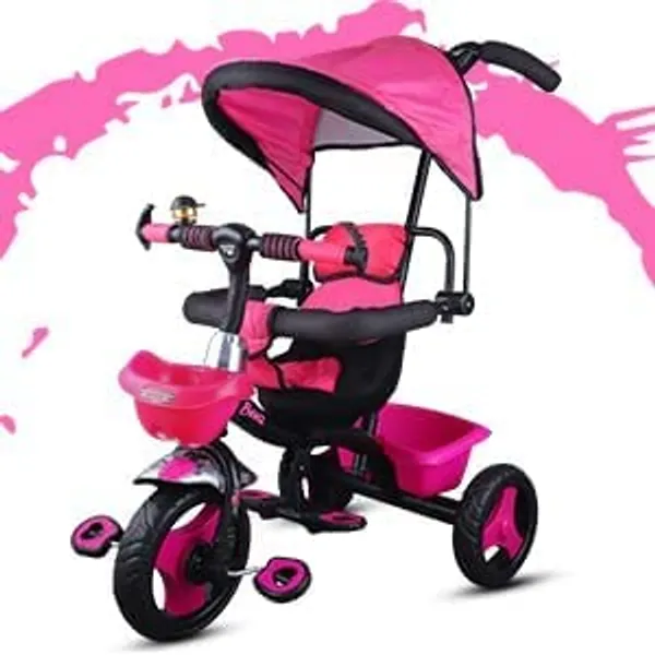 Mlu_Benz_Tricycle_Ride_On_3_In_1_With_Parental_Control_Handle_And_Durable_Rubber_Wheels_For_Ages_1_5_8_Pink