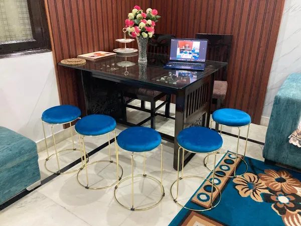Mlu_Round_Velvet_Golden_Swivel_Stools_Set_Of_5_Blue_And_Golden_For_Home_Office_Bar_Kitchen_Dining_Room_And_Salon_Commercial_Stool