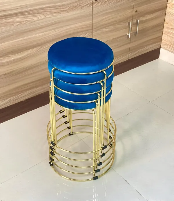 Mlu_Round_Velvet_Golden_Swivel_Stools_Set_Of_5_Blue_And_Golden_For_Home_Office_Bar_Kitchen_Dining_Room_And_Salon_Commercial_Stool