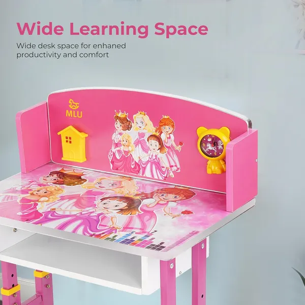 Mlu_Kids_Study_Table_And_Chair_Set_Height_Adjustable_Pink_And_White_With_Storage_Shelf_Children_Desk_Kids_Functional_Table_And_Chair