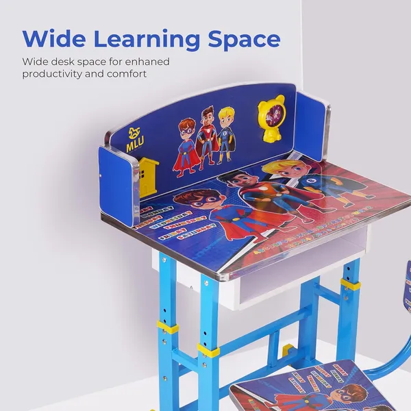 Mlu_Kids_Study_Table_And_Chair_Set_Height_Adjustable_Blue_And_White_With_Storage_Shelf_Children_Desk_Kids_Functional_Table_And_Chair