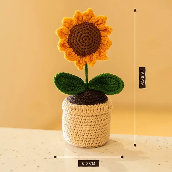 Mlu_Handmade_Crochet_Sunflower_Plant_With_Pot_Yellow_Flower_With_Green_Leaves_Decorative_Home_Decor_Car_Dash_Decoration_Pack_1_-_Pack_of_2