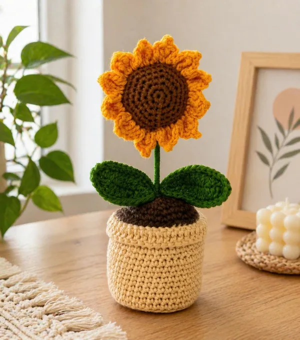 Mlu_Handmade_Crochet_Sunflower_Plant_With_Pot_Yellow_Flower_With_Green_Leaves_Decorative_Home_Decor