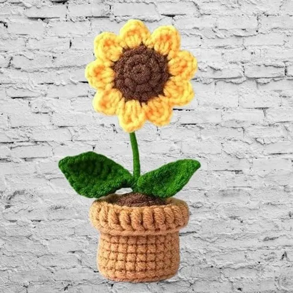 Mlu_Handmade_Crochet_Sunflower_Plant_With_Pot_Yellow_Flower_With_Green_Leaves_Decorative_Home_Decor