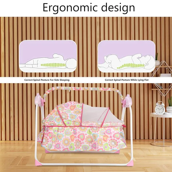 Mlu_Baby_Cradle_Bassinet_With_Remote_Control_Automatic_Swing_3_Timer_Settings_Music_And_Bluetooth_Floral_Heart_Pattern_Pink