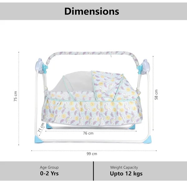 Mlu_Baby_Cradle_Bassinet_With_Remote_Control_Automatic_Swing_3_Timer_Settings_Music_And_Bluetooth_Electric_Auto_Rocking_Bassinet_Blue_And_White_Frame