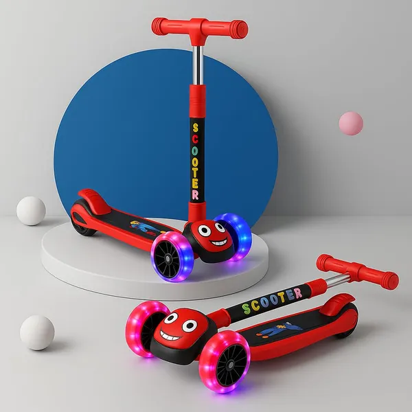 Kids_3_Wheel_Scooter_With_Led_Light_Up_Wheels_Adjustable_Handlebar_Cartoon_Face_Design_Foldable_Kick_Scooter_For_Boys_Red