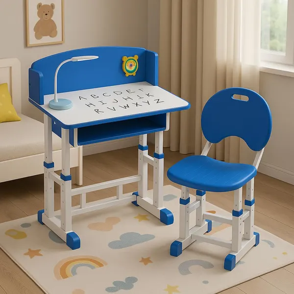 Mlu_Children_S_Study_Desk_And_Chair_Set_Height_Adjustable_Blue_And_White
