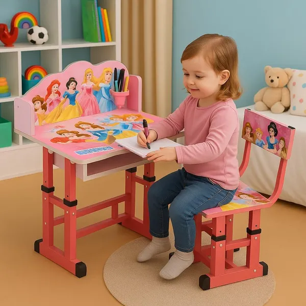 Mlu_Kids_Study_Table_And_Chair_Set_Pink_Cartoon_Print_Adjustable_Height_Strong_Durable_Perfect_For_Study_Writin_Drawing_Activities
