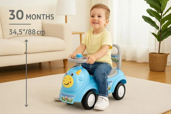 Mlu_Kids_Ride_On_Push_Car_Blue_Rhino_Animal_Design_30_Months_Age_Steering_Wheel_Control_Indoor_Outdoor_Toddler_Toy